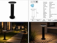 6 x led buiten sokkel lamp – 12w – 4200k neutraal wit - zwart – ip65 – dexter-2 - afbeelding 5 van  5