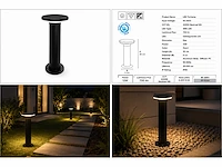 6 x led buiten sokkel lamp – 12w – 4200k neutraal wit - zwart – ip65 – dexter-2 - afbeelding 6 van  10
