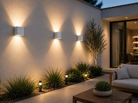6 x led buiten wandlamp – 4w – 4200k neutraal wit - wit – ip65 – sekoya - afbeelding 1 van  5