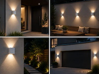 6 x led buiten wandlamp – 4w – 4200k neutraal wit - wit – ip65 – sekoya - afbeelding 3 van  5