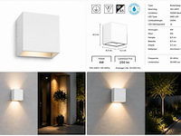 6 x led buiten wandlamp – 4w – 4200k neutraal wit - wit – ip65 – sekoya - afbeelding 5 van  5