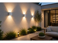 6 x led buiten wandlamp – 4w – 4200k neutraal wit - wit – ip65 – sekoya