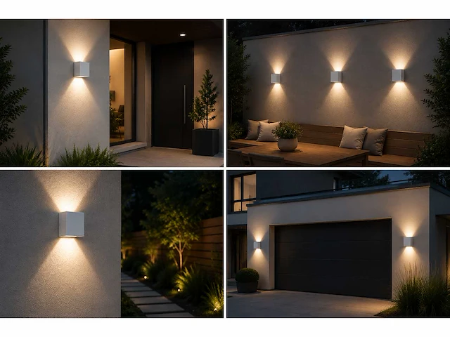 6 x led buiten wandlamp – 4w – 4200k neutraal wit - wit – ip65 – sekoya - afbeelding 9 van  15