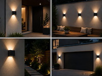 6 x led buiten wandlamp – 4w – 4200k neutraal wit - zwart – ip65 – sekoya - afbeelding 3 van  5
