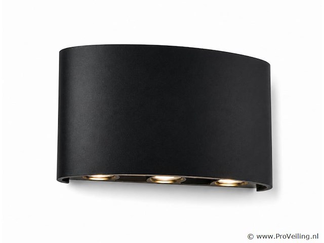 6 x led buiten wandlamp – 6w – 4200k neutraal wit - zwart – ip65 – proton-6 - afbeelding 2 van  5