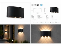 6 x led buiten wandlamp – 6w – 4200k neutraal wit - zwart – ip65 – proton-6 - afbeelding 7 van  15