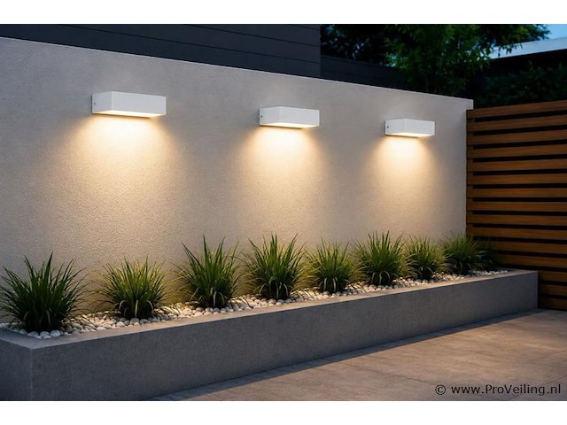 6 x led buiten wandlamp – 9w – 4200k neutraal wit - wit – ip65 – andiz - afbeelding 1 van  5