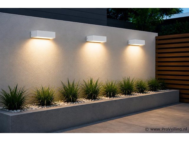 6 x led buiten wandlamp – 9w – 4200k neutraal wit - wit – ip65 – andiz - afbeelding 1 van  5