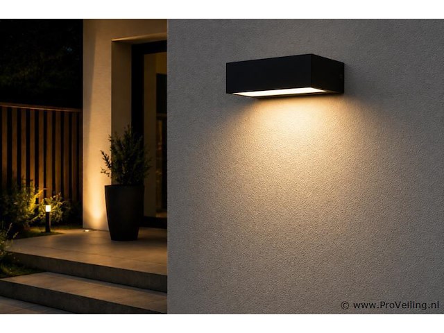 6 x led buiten wandlamp – 9w – 4200k neutraal wit - zwart – ip65 – andiz - afbeelding 3 van  5