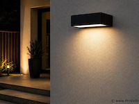 6 x led buiten wandlamp – 9w – 4200k neutraal wit - zwart – ip65 – andiz - afbeelding 3 van  5
