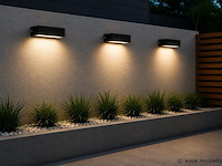 6 x led buiten wandlamp – 9w – 4200k neutraal wit - zwart – ip65 – andiz