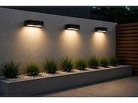 6 x led buiten wandlamp – 9w – 4200k neutraal wit - zwart – ip65 – andiz