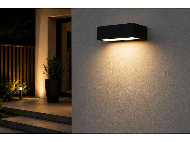 6 x led buiten wandlamp – 9w – 4200k neutraal wit - zwart – ip65 – andiz - afbeelding 9 van  15