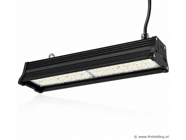 6 x led industriële hanglamp 100w – 6400k koud wit - zwart – ip20 – pyramid-100 - afbeelding 2 van  5