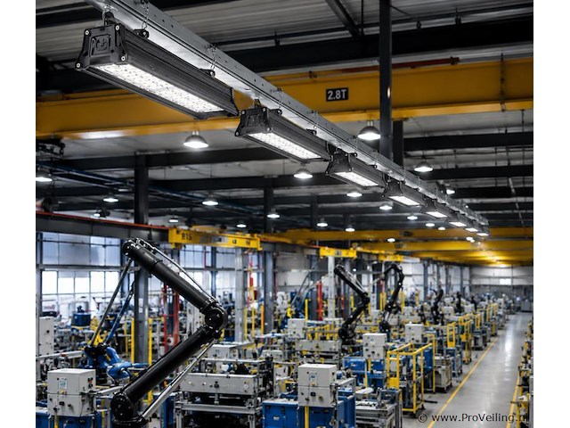 6 x led industriële hanglamp 100w – 6400k koud wit - zwart – ip20 – pyramid-100 - afbeelding 3 van  5