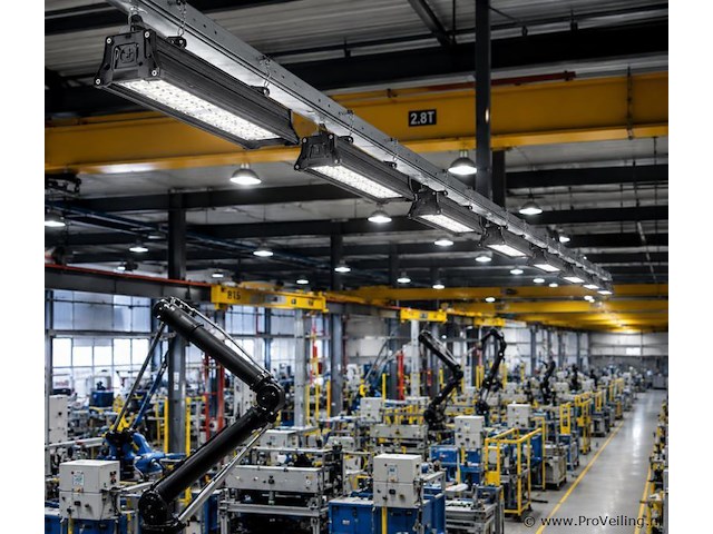 6 x led industriële hanglamp 100w – 6400k koud wit - zwart – ip20 – pyramid-100 - afbeelding 3 van  5