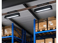 6 x led industriële hanglamp 100w – 6400k koud wit - zwart – ip20 – pyramid-100