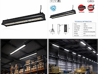6 x led industriële hanglamp 150w – 6400k koud wit - zwart – ip20 – pyramid-150 - afbeelding 5 van  5
