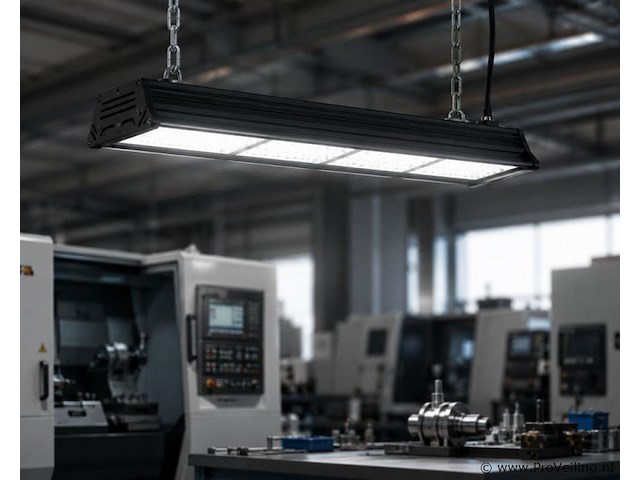 6 x led industriële hanglamp 200w – 6400k koud wit - zwart – ip20 – pyramid-200 - afbeelding 1 van  5