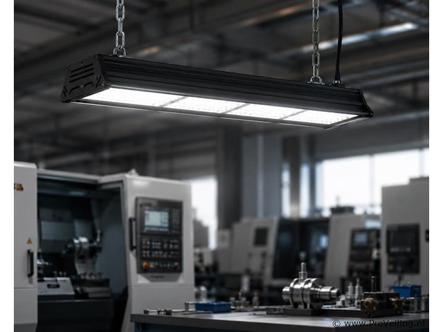 6 x led industriële hanglamp 200w – 6400k koud wit - zwart – ip20 – pyramid-200 - afbeelding 1 van  5