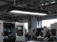 6 x led industriële hanglamp 200w – 6400k koud wit - zwart – ip20 – pyramid-200 - afbeelding 1 van  5