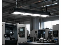 6 x led industriële hanglamp 200w – 6400k koud wit - zwart – ip20 – pyramid-200