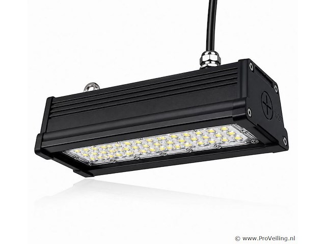 6 x led industriële hanglamp 50w – 6400k koud wit - zwart – ip20 – pyramid-50 - afbeelding 2 van  5