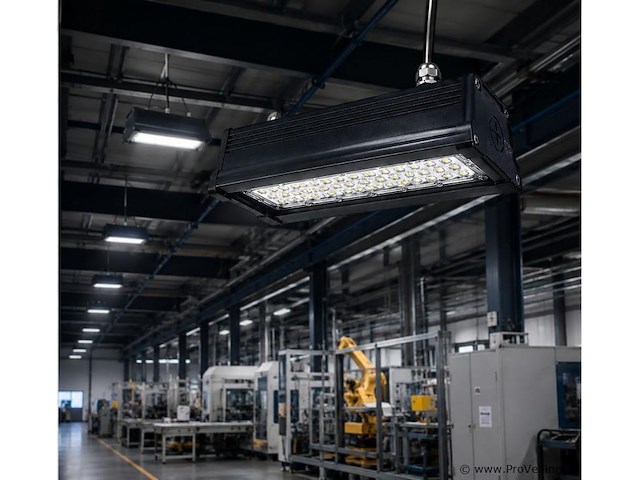 6 x led industriële hanglamp 50w – 6400k koud wit - zwart – ip20 – pyramid-50 - afbeelding 3 van  5