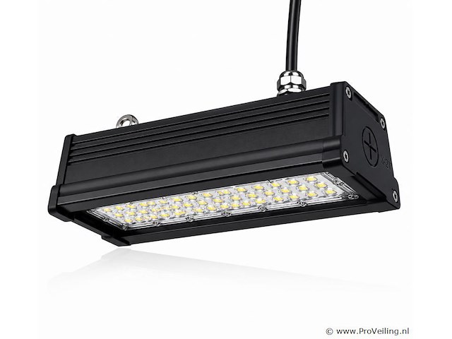 6 x led industriële hanglamp 50w – 6400k koud wit - zwart – ip20 – pyramid-50 - afbeelding 2 van  5