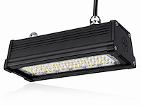 6 x led industriële hanglamp 50w – 6400k koud wit - zwart – ip20 – pyramid-50 - afbeelding 2 van  5