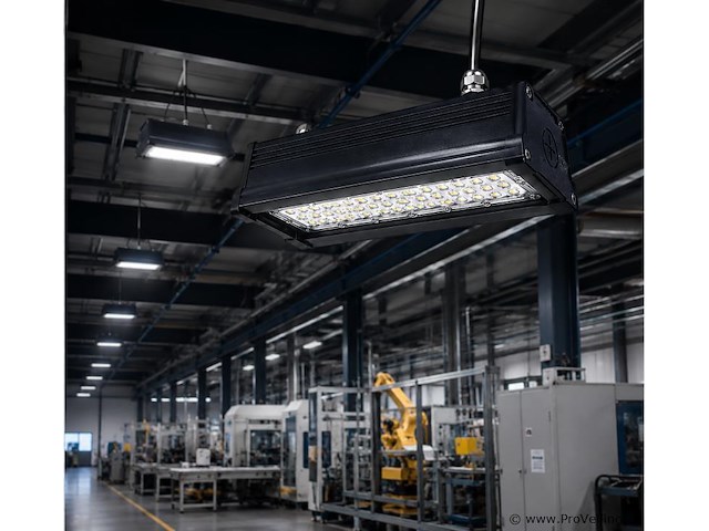 6 x led industriële hanglamp 50w – 6400k koud wit - zwart – ip20 – pyramid-50 - afbeelding 3 van  5