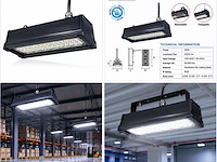 6 x led industriële hanglamp 50w – 6400k koud wit - zwart – ip20 – pyramid-50 - afbeelding 5 van  5