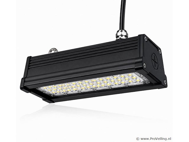 6 x led industriële hanglamp 50w – 6400k koud wit - zwart – ip20 – pyramid-50 - afbeelding 2 van  5