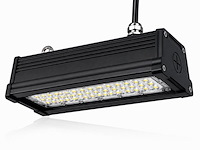 6 x led industriële hanglamp 50w – 6400k koud wit - zwart – ip20 – pyramid-50 - afbeelding 2 van  5