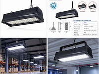 6 x led industriële hanglamp 50w – 6400k koud wit - zwart – ip20 – pyramid-50 - afbeelding 5 van  5