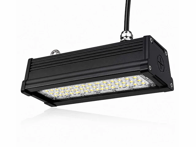 6 x led industriële hanglamp 50w – 6400k koud wit - zwart – ip20 – pyramid-50 - afbeelding 2 van  5