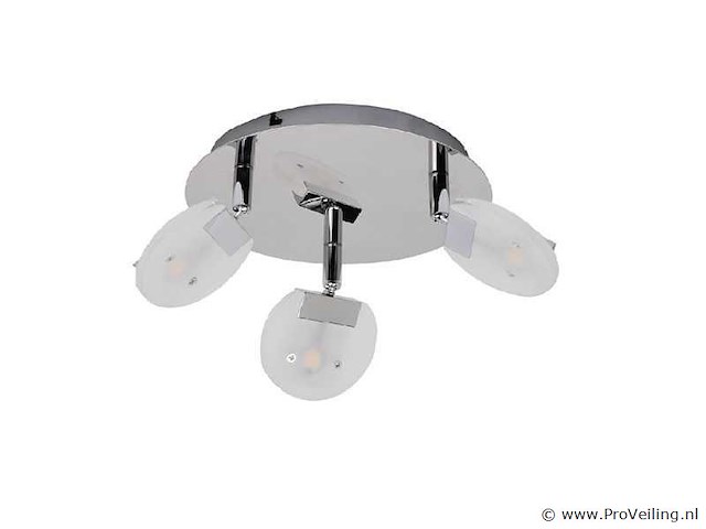 6 x led plafondlamp – 3 spots – 3 x 5w – 4000k neutraal wit – zilver – hl7160l - afbeelding 4 van  4