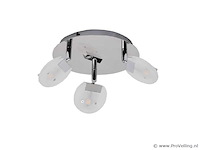 6 x led plafondlamp – 3 spots – 3 x 5w – 4000k neutraal wit – zilver – hl7160l - afbeelding 4 van  4