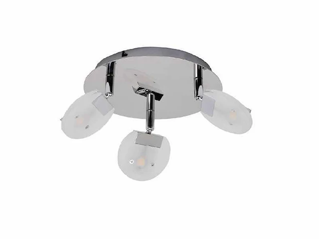 6 x led plafondlamp – 3 spots – 3 x 5w – 4000k neutraal wit – zilver – hl7160l - afbeelding 4 van  4