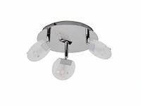 6 x led plafondlamp – 3 spots – 3 x 5w – 4000k neutraal wit – zilver – hl7160l - afbeelding 4 van  4