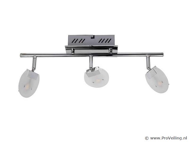 6 x led plafondlamp – 3 spots – 3 x 5w – 4000k neutraal wit – zilver – hl7163l - afbeelding 4 van  4