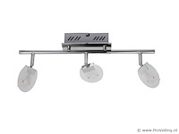 6 x led plafondlamp – 3 spots – 3 x 5w – 4000k neutraal wit – zilver – hl7163l - afbeelding 4 van  4