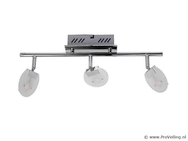 6 x led plafondlamp – 3 spots – 3 x 5w – 4000k neutraal wit – zilver – hl7163l - afbeelding 4 van  4