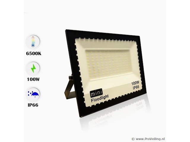 6 x led schijnwerper 100w mini – 6500k koud wit – ip65 waterdicht - afbeelding 3 van  5
