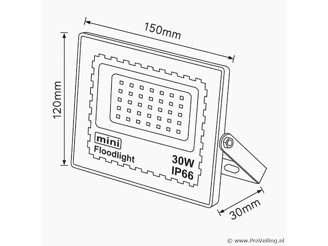 6 x led schijnwerper mini 30w – 6500k koud wit – ip65 – minions-30 - afbeelding 5 van  5