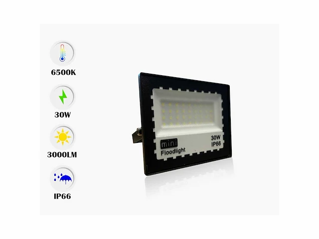 6 x led schijnwerper mini 30w – 6500k koud wit – ip65 – minions-30 - afbeelding 4 van  5