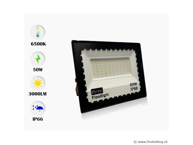 6 x led schijnwerper mini 50w – 6500k koud wit – ip65 – minions-50 - afbeelding 4 van  5