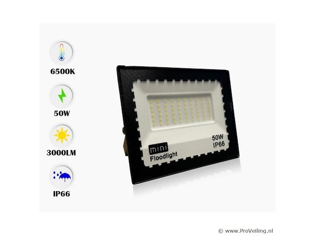 6 x led schijnwerper mini 50w – 6500k koud wit – ip65 – minions-50 - afbeelding 4 van  5