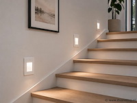 6 x led trapverlichting 1w – 4200k neutraal wit - wit – pir sensor – ip20 – diamond - afbeelding 1 van  5