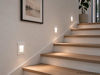6 x led trapverlichting 1w – 4200k neutraal wit - wit – pir sensor – ip20 – diamond - afbeelding 1 van  5